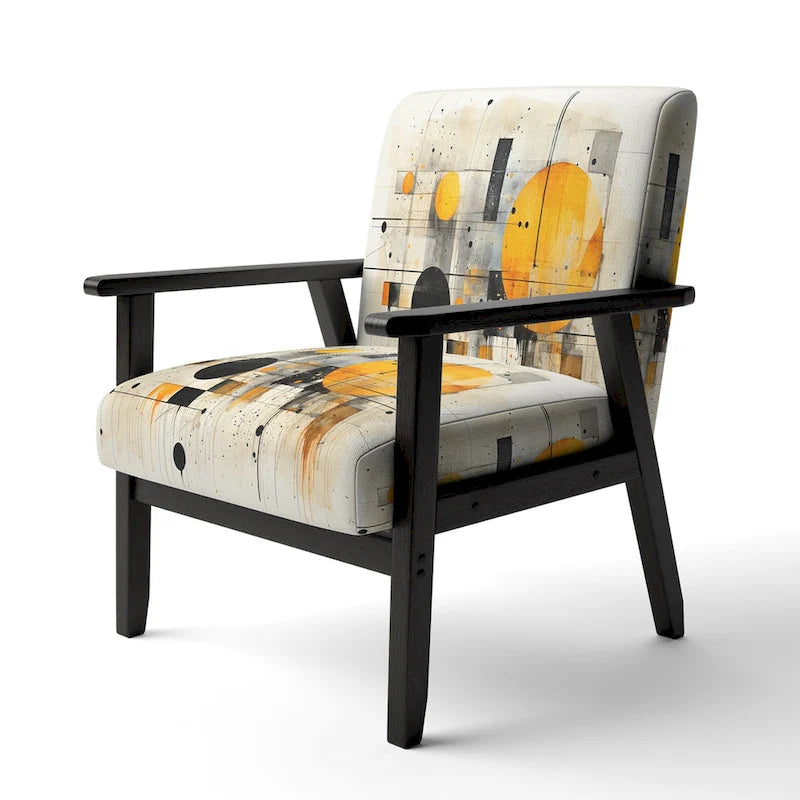 Fauteuil d'appoint abstrait rembourré à formes géométriques et fauteuil moderne et contemporain