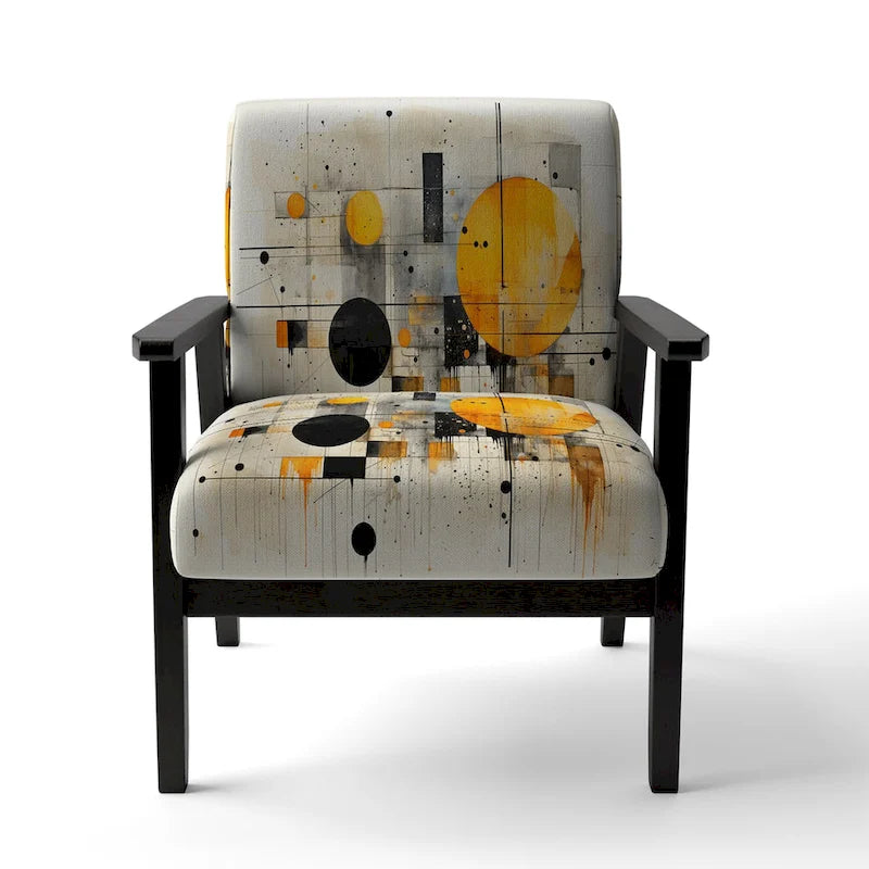 Fauteuil d'appoint abstrait rembourré à formes géométriques et fauteuil moderne et contemporain