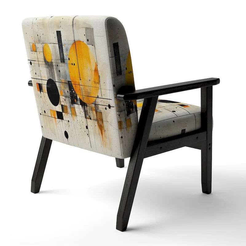 Fauteuil d'appoint abstrait rembourré à formes géométriques et fauteuil moderne et contemporain