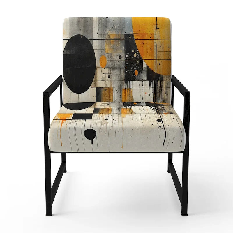 Fauteuil d'appoint abstrait rembourré à formes géométriques et fauteuil moderne et contemporain