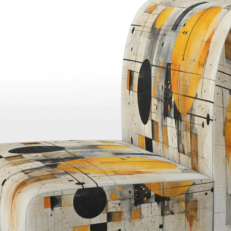 Fauteuil d'appoint abstrait rembourré à formes géométriques et fauteuil moderne et contemporain