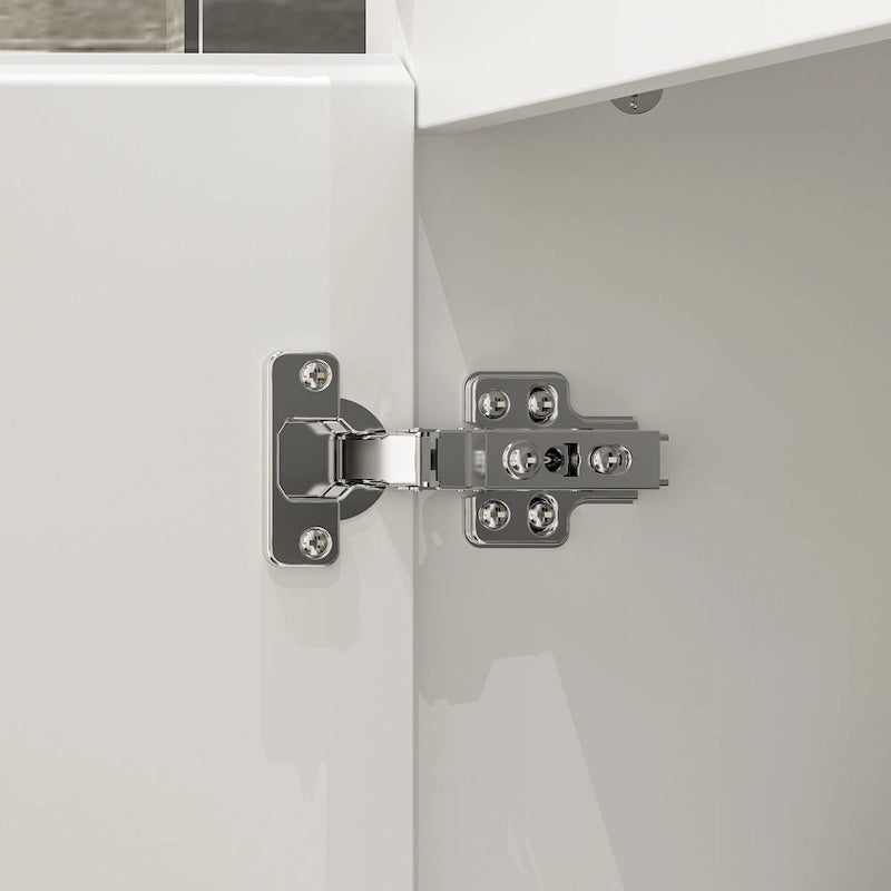 Armoire modulable avec miroir, blanche, pour chambre à coucher, meuble de rangement