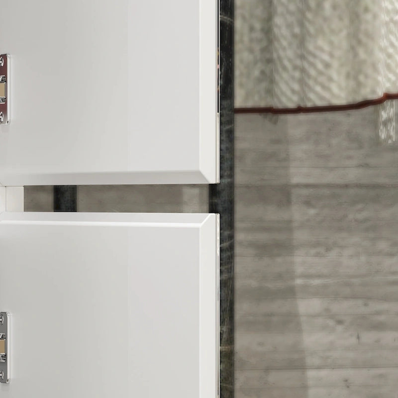 Armoire modulable avec miroir, blanche, pour chambre à coucher, meuble de rangement