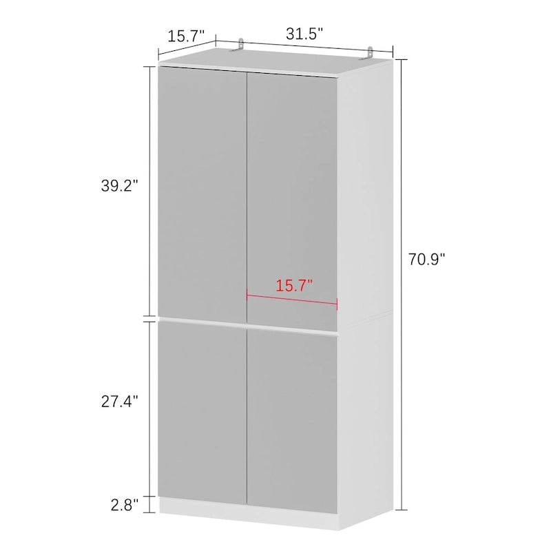Armoire modulable avec miroir, blanche, pour chambre à coucher, meuble de rangement