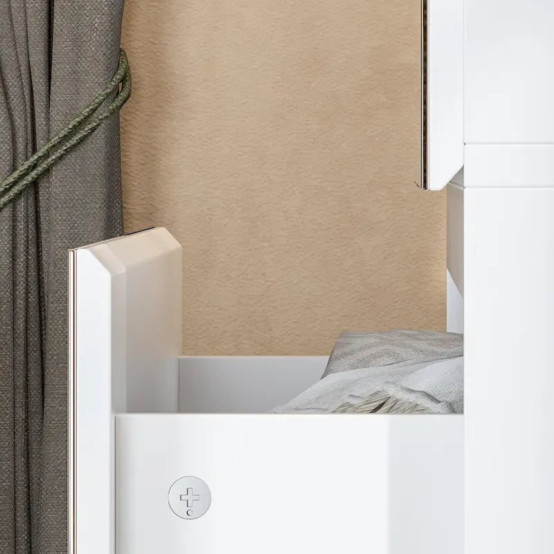 Armoire modulable avec miroir, blanche, pour chambre à coucher, meuble de rangement