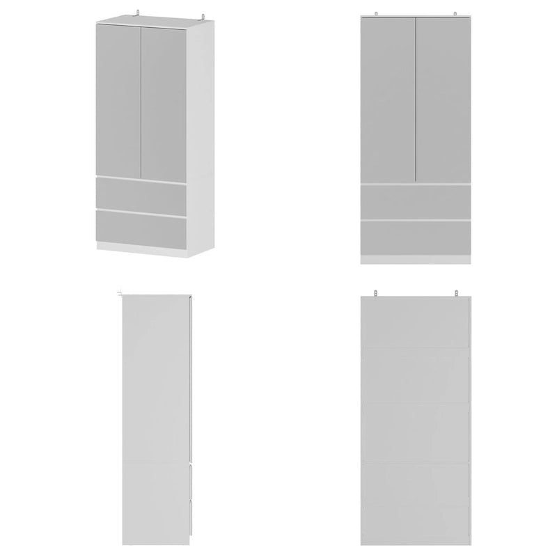 Armoire modulable avec miroir, blanche, pour chambre à coucher, meuble de rangement