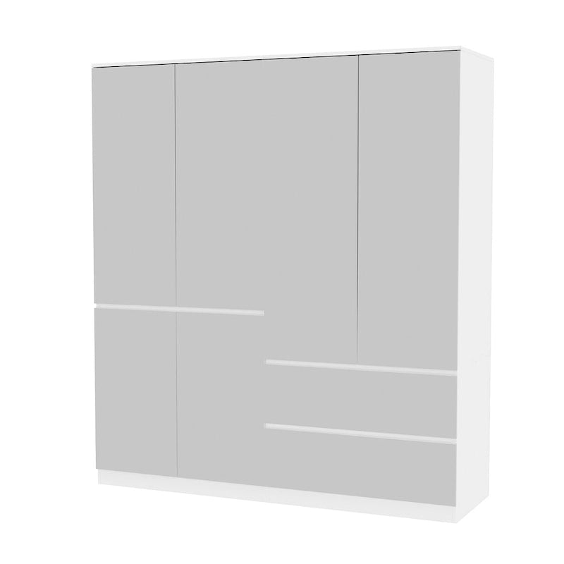 Armoire modulable avec miroir, blanche, pour chambre à coucher, meuble de rangement