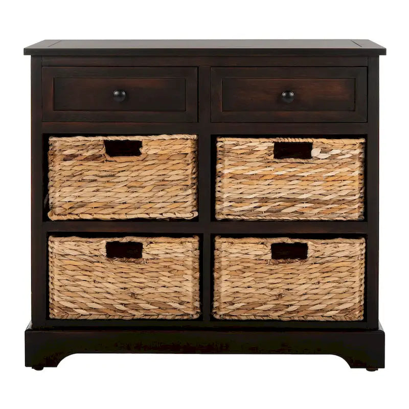 Meuble de rangement rouge à six tiroirs (assemblé)