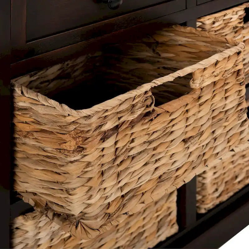 Meuble de rangement rouge à six tiroirs (assemblé)