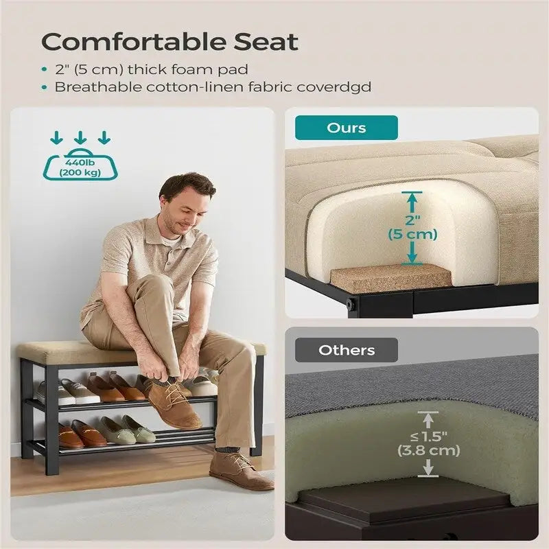 Banc d'entrée avec coussin