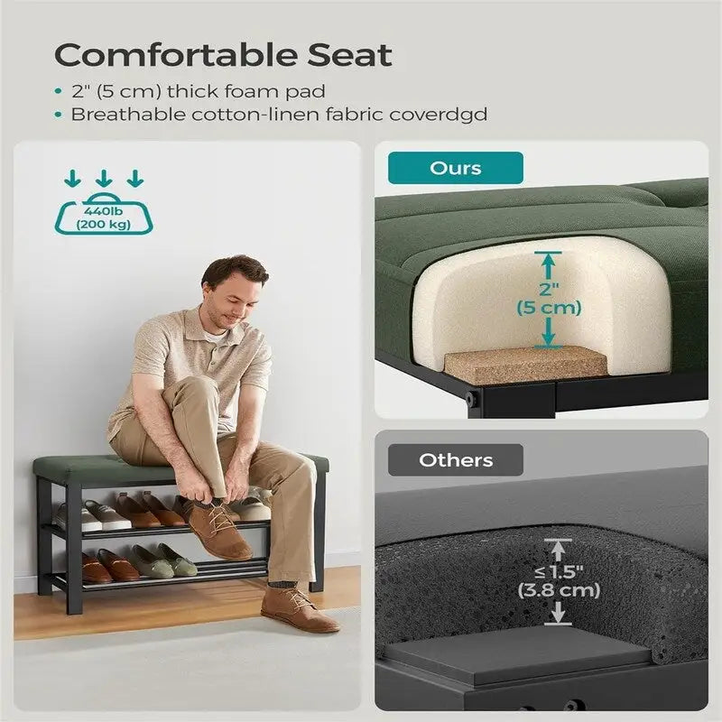 Banc d'entrée avec coussin