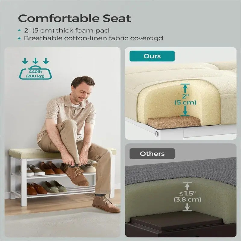 Banc d'entrée avec coussin