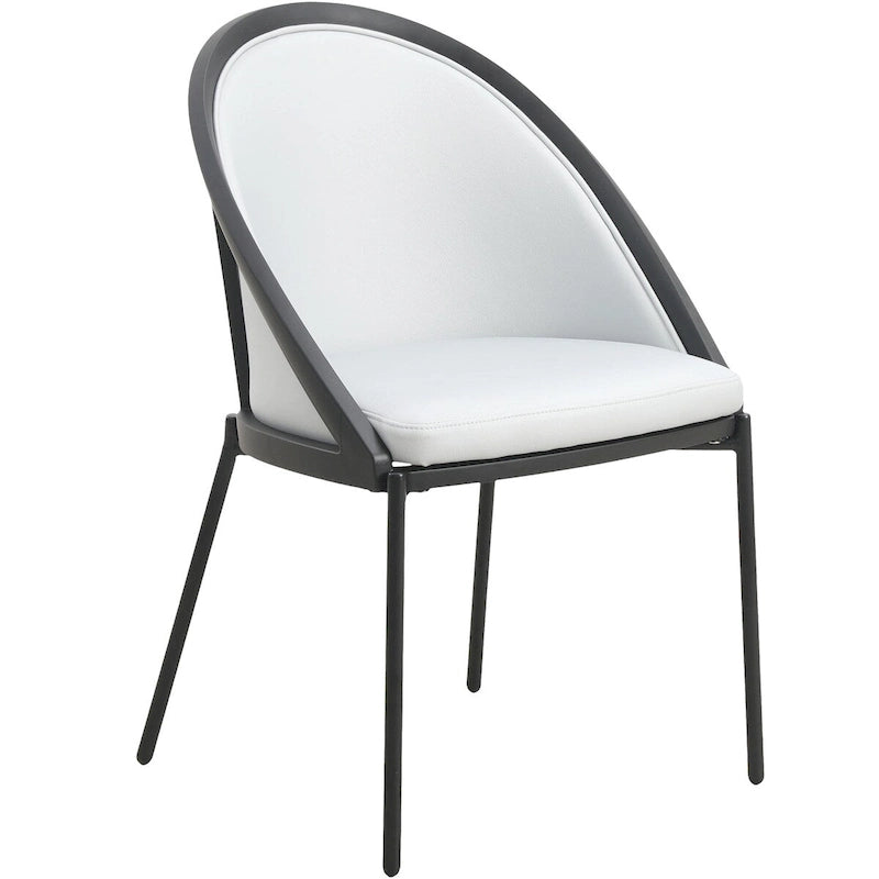 Chaises de salle à manger en similicuir rembourrées avec pieds en acier thermolaqué