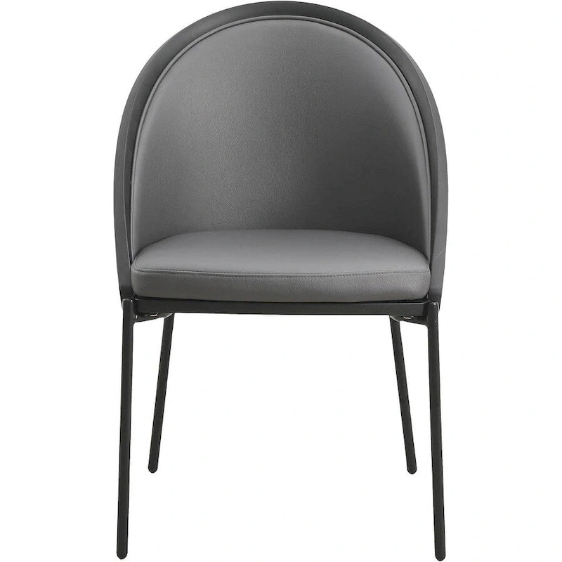 Chaises de salle à manger en similicuir rembourrées avec pieds en acier thermolaqué
