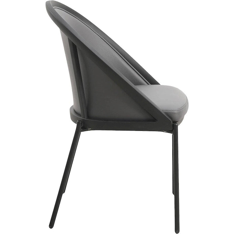 Chaises de salle à manger en similicuir rembourrées avec pieds en acier thermolaqué