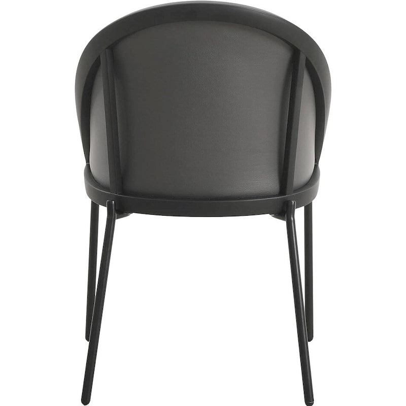 Chaises de salle à manger en similicuir rembourrées avec pieds en acier thermolaqué