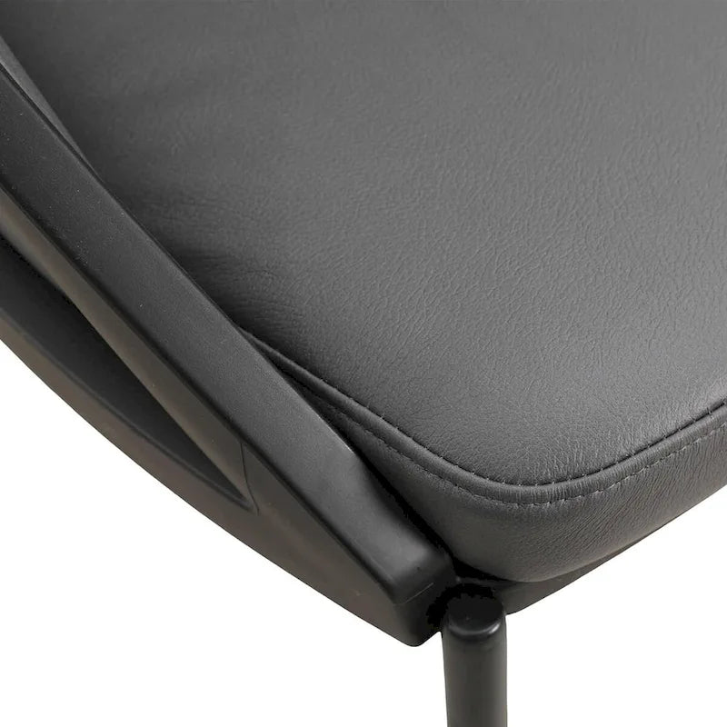 Chaises de salle à manger en similicuir rembourrées avec pieds en acier thermolaqué