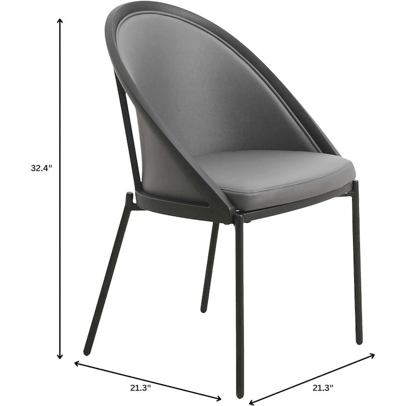 Chaises de salle à manger en similicuir rembourrées avec pieds en acier thermolaqué
