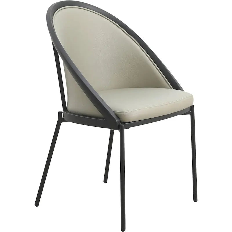 Chaises de salle à manger en similicuir rembourrées avec pieds en acier thermolaqué