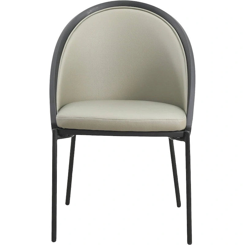 Chaises de salle à manger en similicuir rembourrées avec pieds en acier thermolaqué