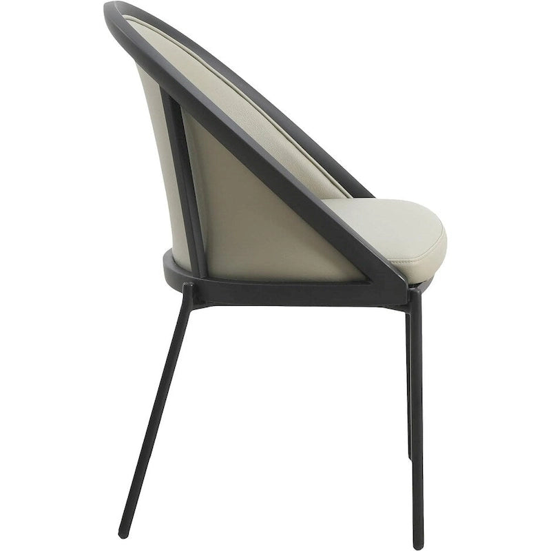 Chaises de salle à manger en similicuir rembourrées avec pieds en acier thermolaqué