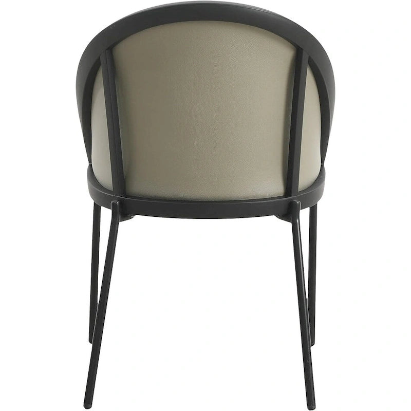 Chaises de salle à manger en similicuir rembourrées avec pieds en acier thermolaqué