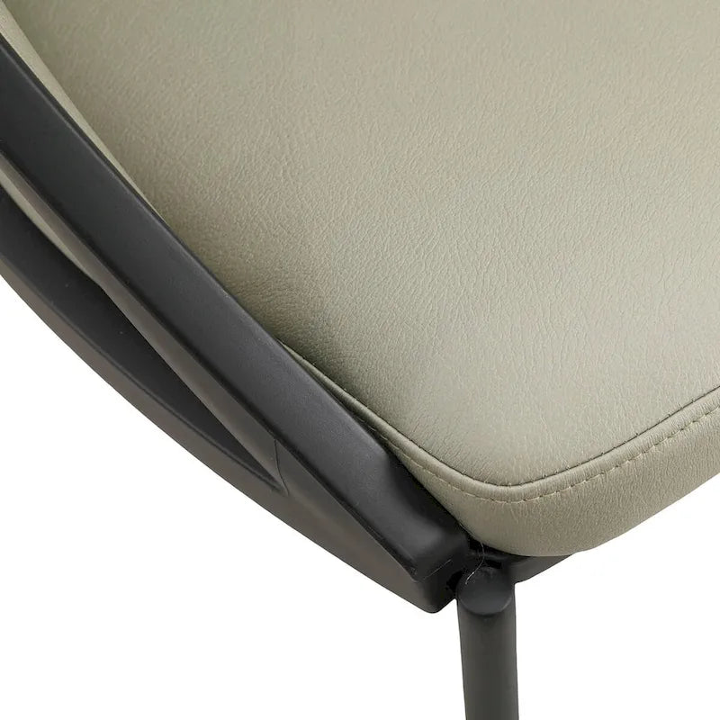 Chaises de salle à manger en similicuir rembourrées avec pieds en acier thermolaqué