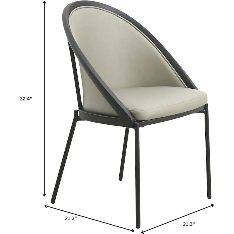 Chaises de salle à manger en similicuir rembourrées avec pieds en acier thermolaqué