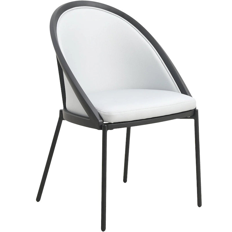 Chaises de salle à manger en similicuir rembourrées avec pieds en acier thermolaqué