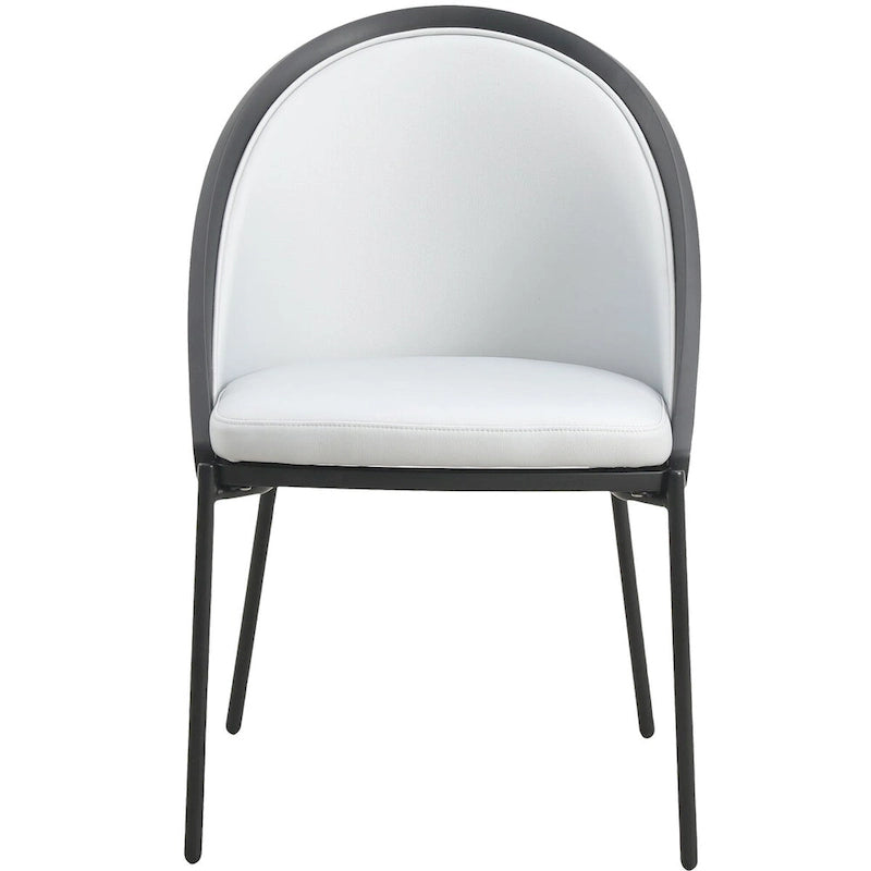 Chaises de salle à manger en similicuir rembourrées avec pieds en acier thermolaqué