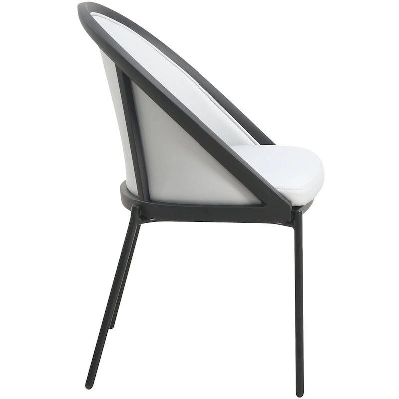 Chaises de salle à manger en similicuir rembourrées avec pieds en acier thermolaqué