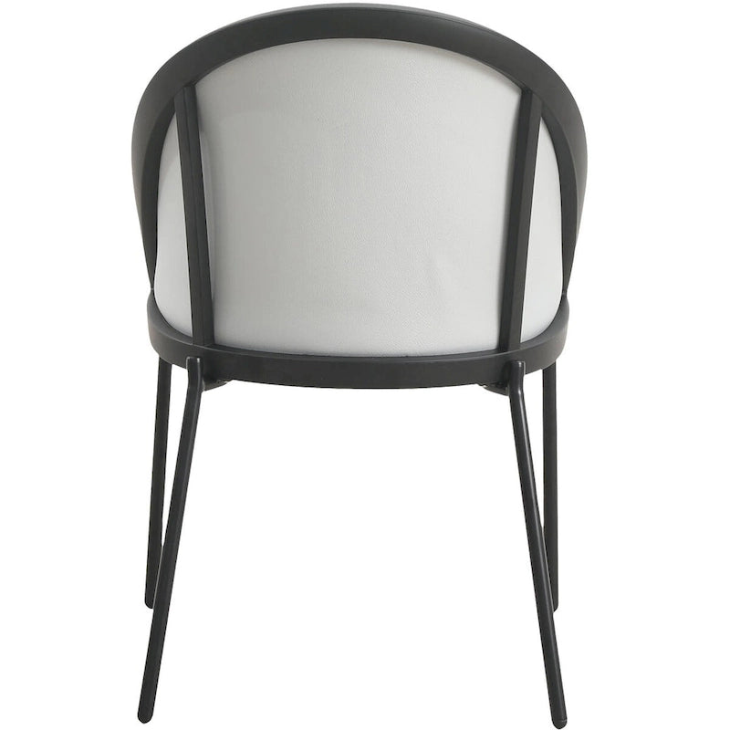 Chaises de salle à manger en similicuir rembourrées avec pieds en acier thermolaqué