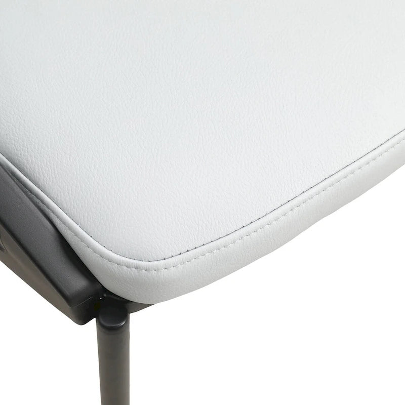 Chaises de salle à manger en similicuir rembourrées avec pieds en acier thermolaqué