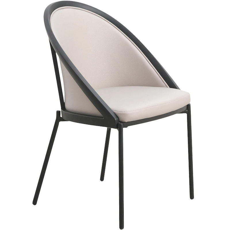 Chaises de salle à manger en similicuir rembourrées avec pieds en acier thermolaqué