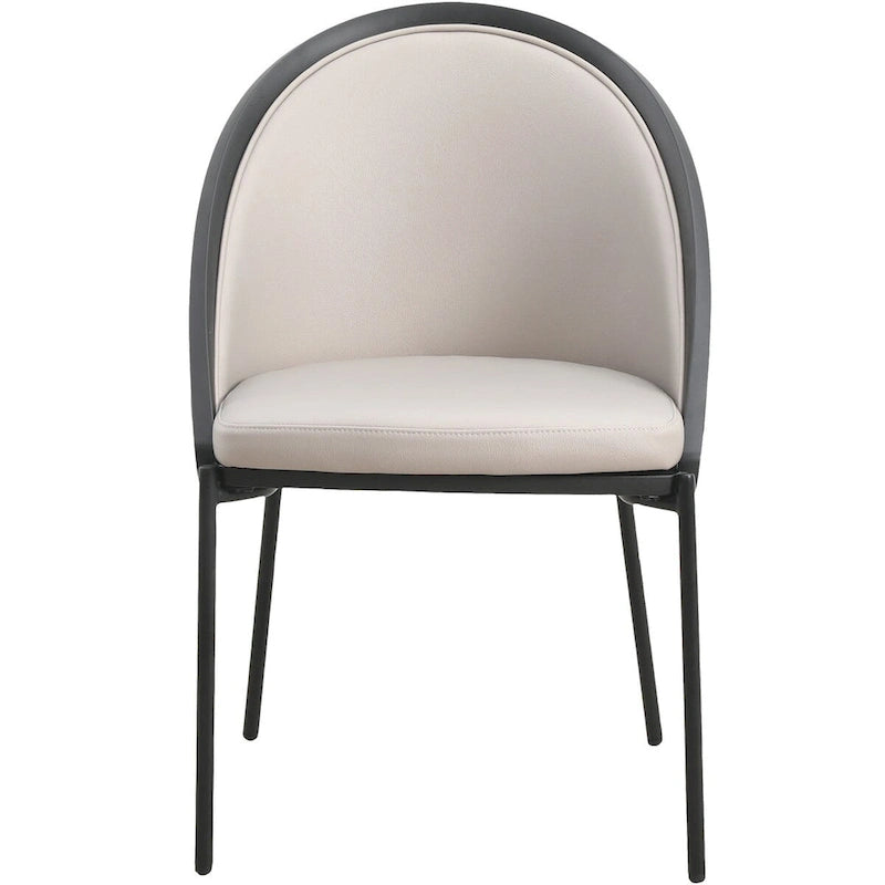Chaises de salle à manger en similicuir rembourrées avec pieds en acier thermolaqué