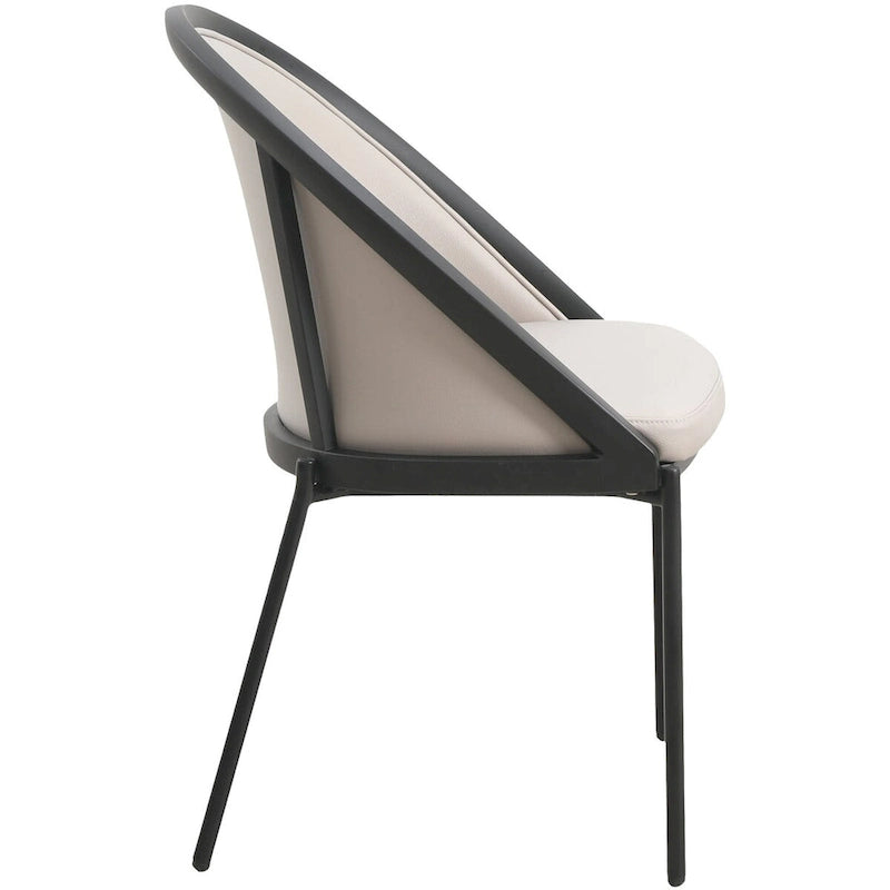 Chaises de salle à manger en similicuir rembourrées avec pieds en acier thermolaqué