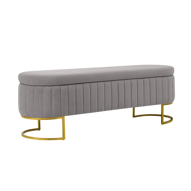 Banc de rangement rembourré de style moderne du milieu du siècle