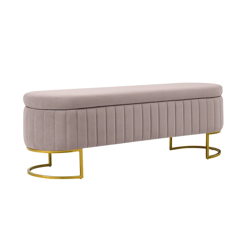 Banc de rangement rembourré de style moderne du milieu du siècle