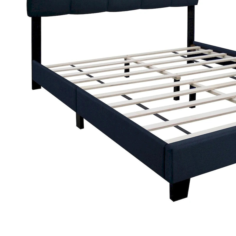 Cadre de lit tapissé réglable Queen Size, élégant, durable et résistant à la saleté, pas besoin de matelas à ressorts encombrants